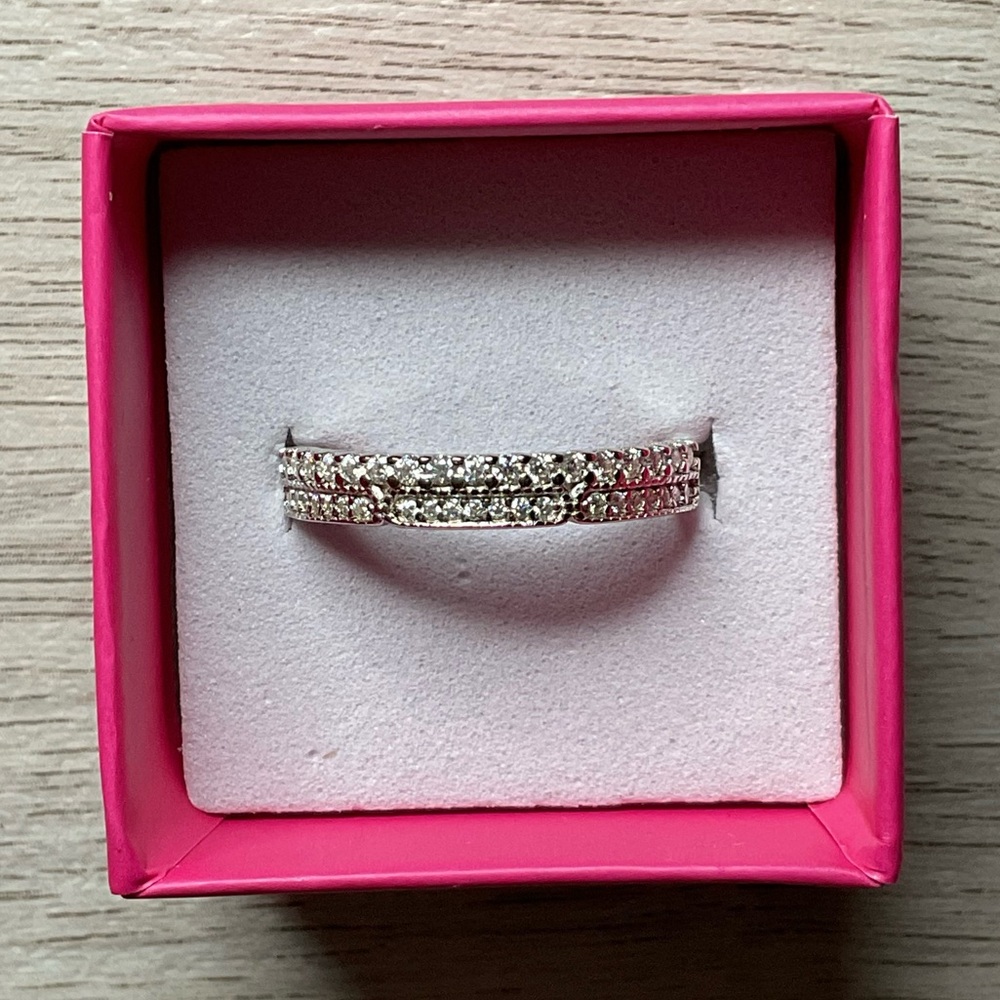 DOUBLE ROW HALF ETERNITY RING - Picture 2 of 6